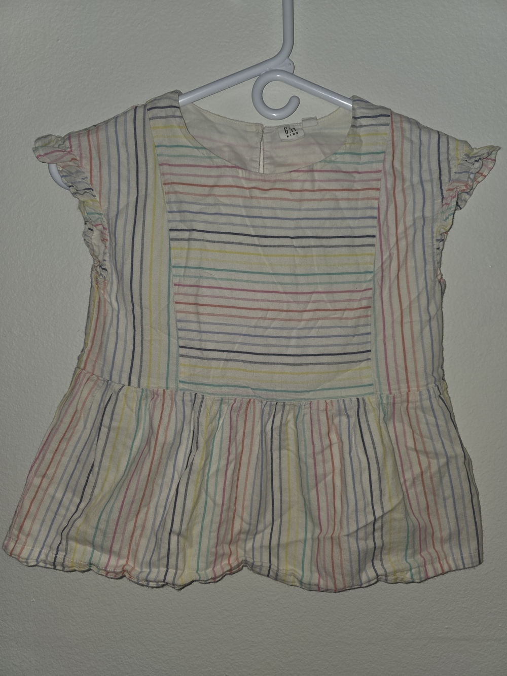 Kids Striped Cotton Peplum Top - Multicolor